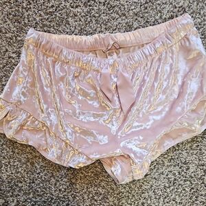 Women's Victoria Secret Velvet Sleep Shorts - Light Pink- Size Large